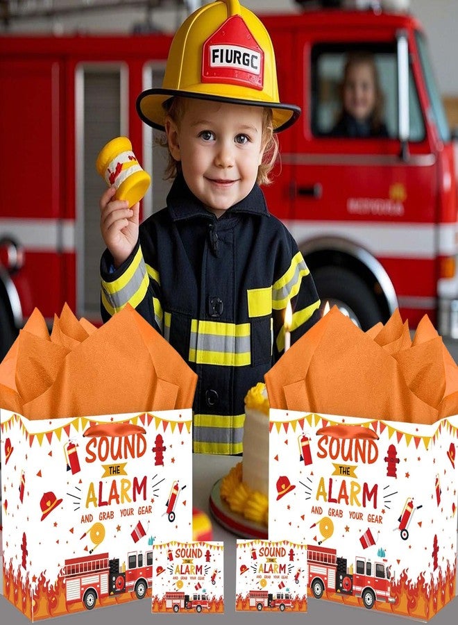 RTMISA Firetruck Gift Bag with Tissue Paper and Card with Envolope, Firefighter Fire Truck Themed Gifts Wrapping Bag for Birthday Baby Shower Party Decorations Supplies - Image 5